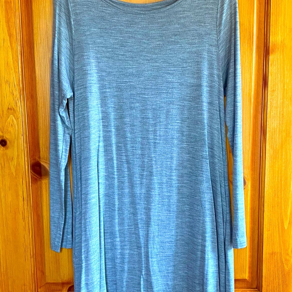 Wool& Rowena Swing Dress Long in Charcoal Heather, Size Medium EUC